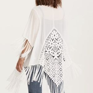 Torrid white fringe kimono